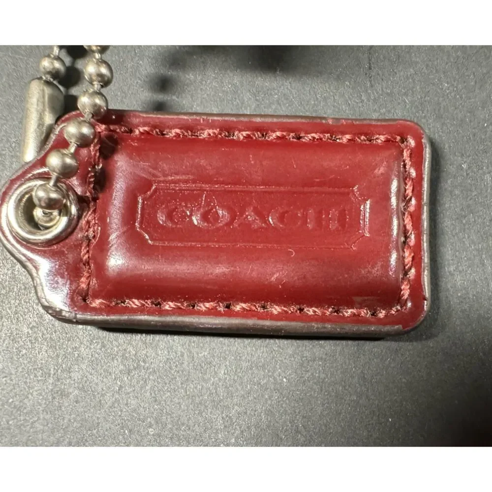 Coach Signature C Striped Wristlet 3 Color Wine Metallic Silver 47790 Burgundy - Picture 4 of 4